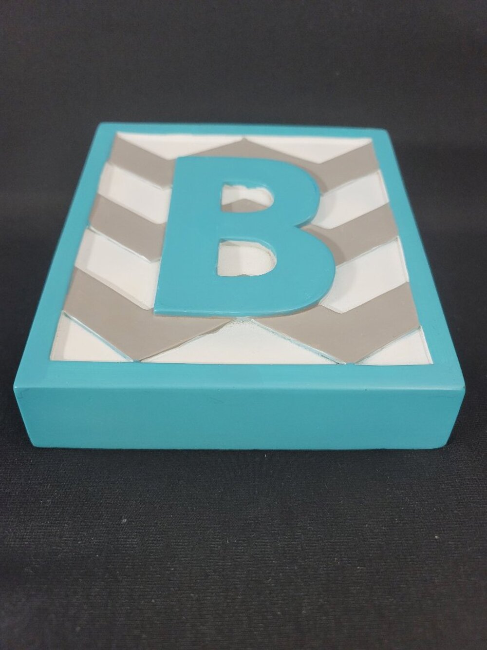 The Spring Shop Aqua Monogram B Decorative Block